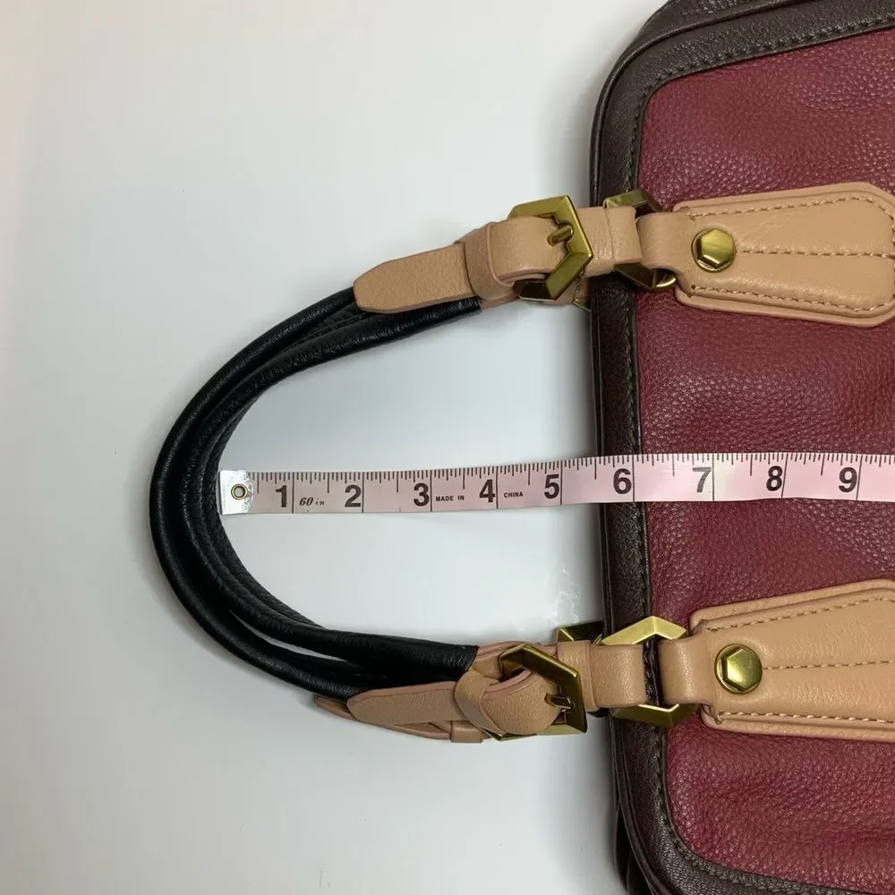 orYANY Burgundy & Brown Leather Satchel Handbag